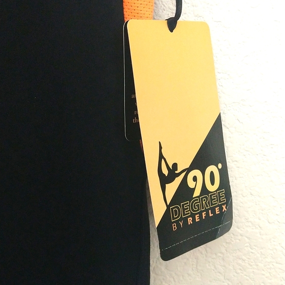 NWT Women's 90 Degree by Reflex Black Orange Yoga Workout Pants Size Small - Picture 3 of 6